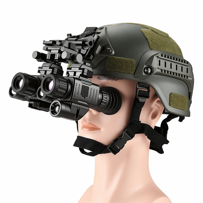 ZIYOUHU NVG-08A 헬멧 장착형 야간 투시 장치 20배 줌 적외선 HD 전술 조준경 및 거리 측정 기능이 있는 단안 야간 투시경