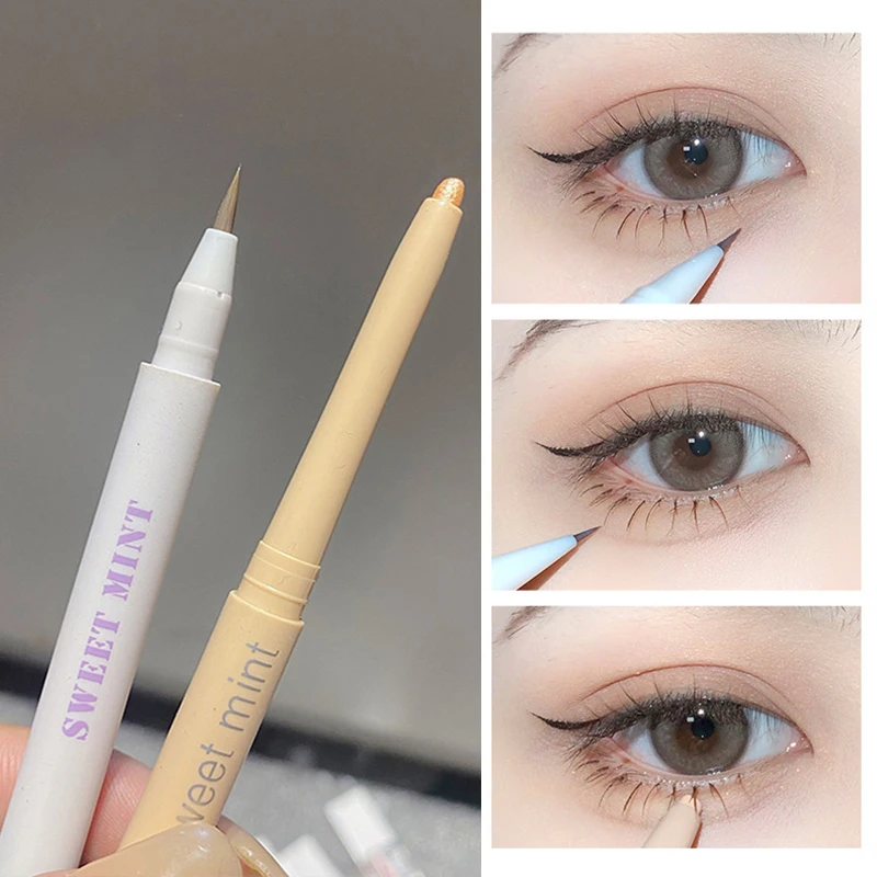 Liquid Eyeliner Tea Brown Lying Silkworm Eyeliner Pen Pearlescent Makeup Liquid Eye Shadow Pencil Smooth Quick-drying Beauty Cosmetics Tools