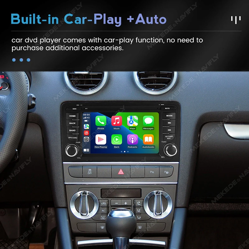 무선 CarPlay 안드로이드 자동 자동차 라디오 아우디 A3 8P 2003-2013 멀티미디어 비디오 스테레오 GPS 네비게이션 1din 헤드 유닛 Autoradio