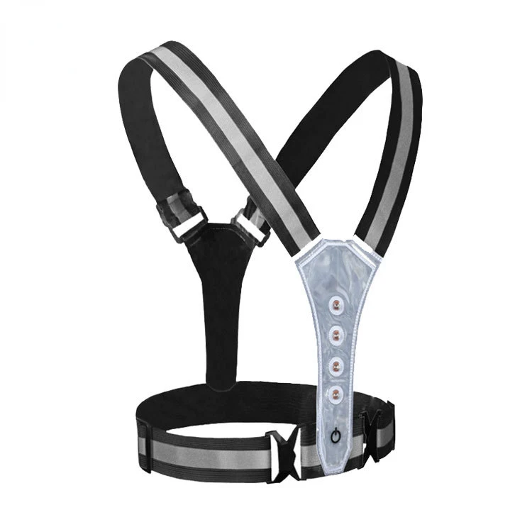 Motorcycle Motocross Reflective Vest Clothing Adjustable Safety Elasticity Clothing Night Cycling LED Lights