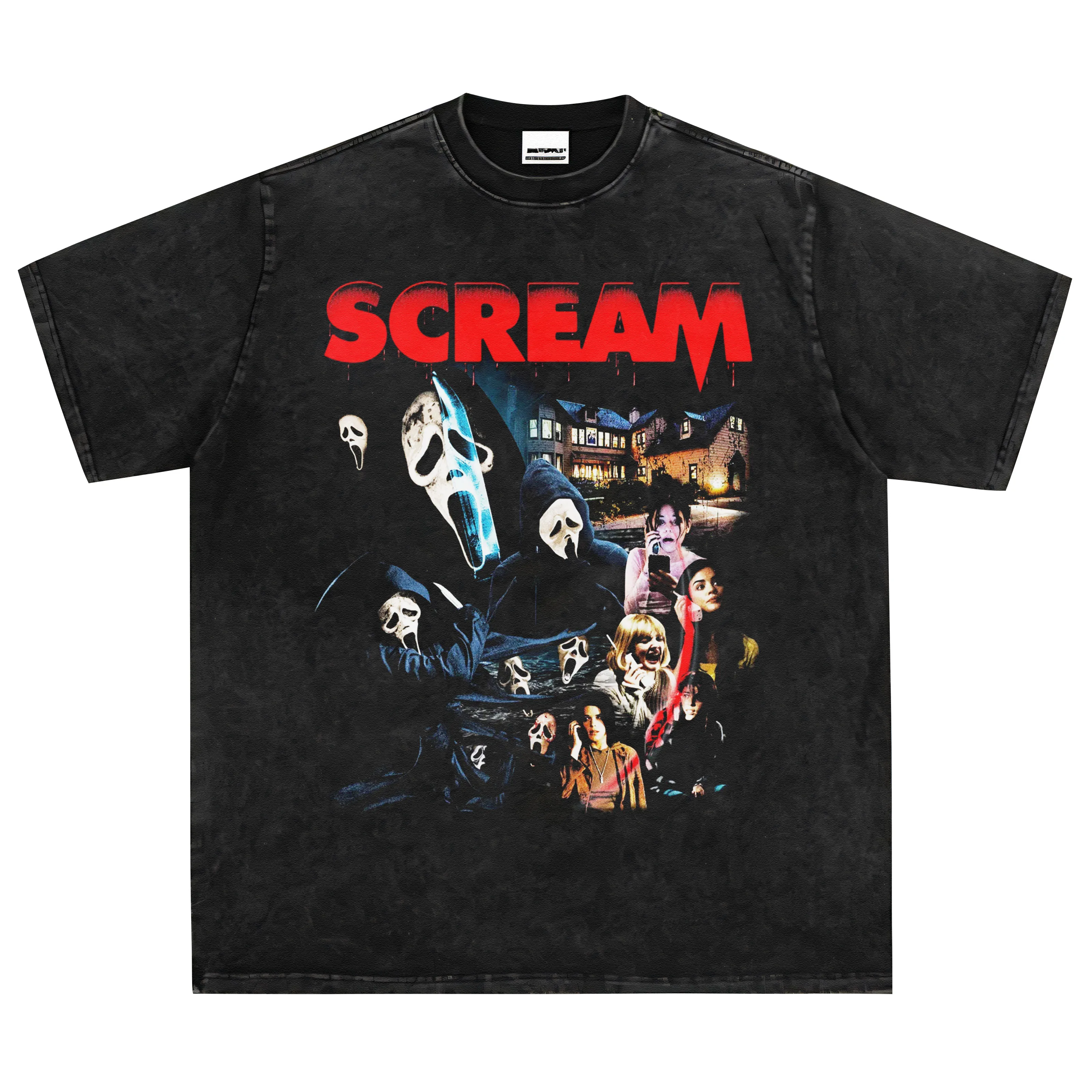 ScreamMovieTshirtDarkHorrorPrintedShortSleeveGhostBabyBack