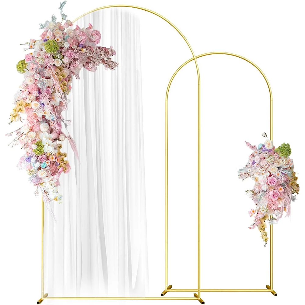 금속 골드 웨딩 아치 스탠드 1PCS 3.9FT 5.9FT 7.2FT 웨딩 아치 프레임 배경 행사 생일 파티 베이비 샤워 장식