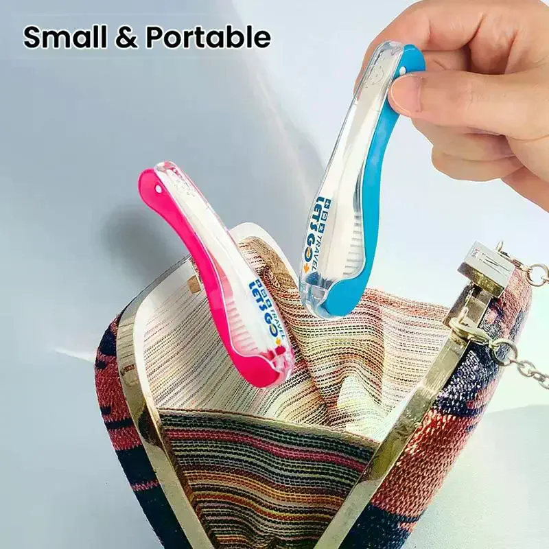 위생 구강 휴대용 일회용 접이식 여행 캠핑 칫솔 부드러운 칫솔모 치아 세척 도구 접이식 칫솔