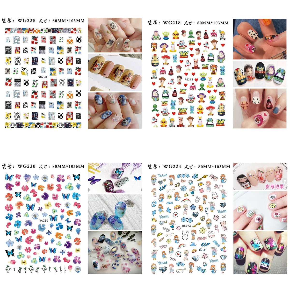 

Disney Cute Cartoon Girl Rabbit Panda Expression Stamp Beautiful Fake Nail Art Decor Water Sticker Designed Decoration Supplie