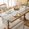 Natural Linen Table Runner with Tassels Dining Decor Wedding Birthday Christmas Decoration for Home tablecloth 5