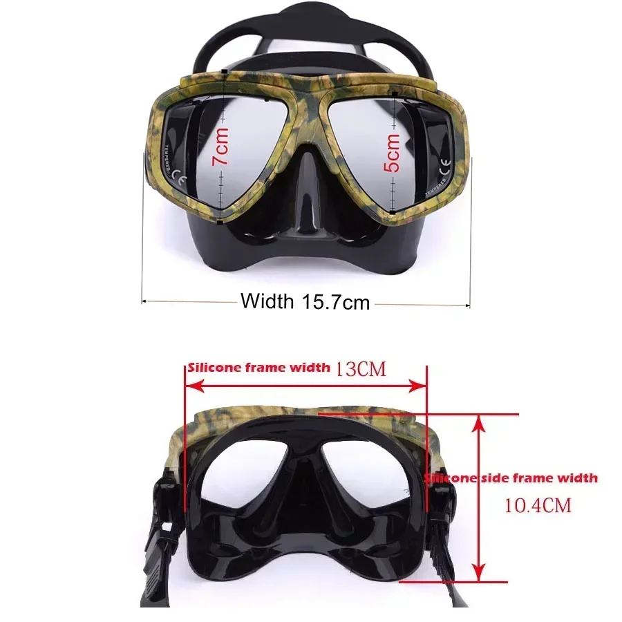 Tempered glass Lens Myopia Lens for Diving M23-Camo diving mask