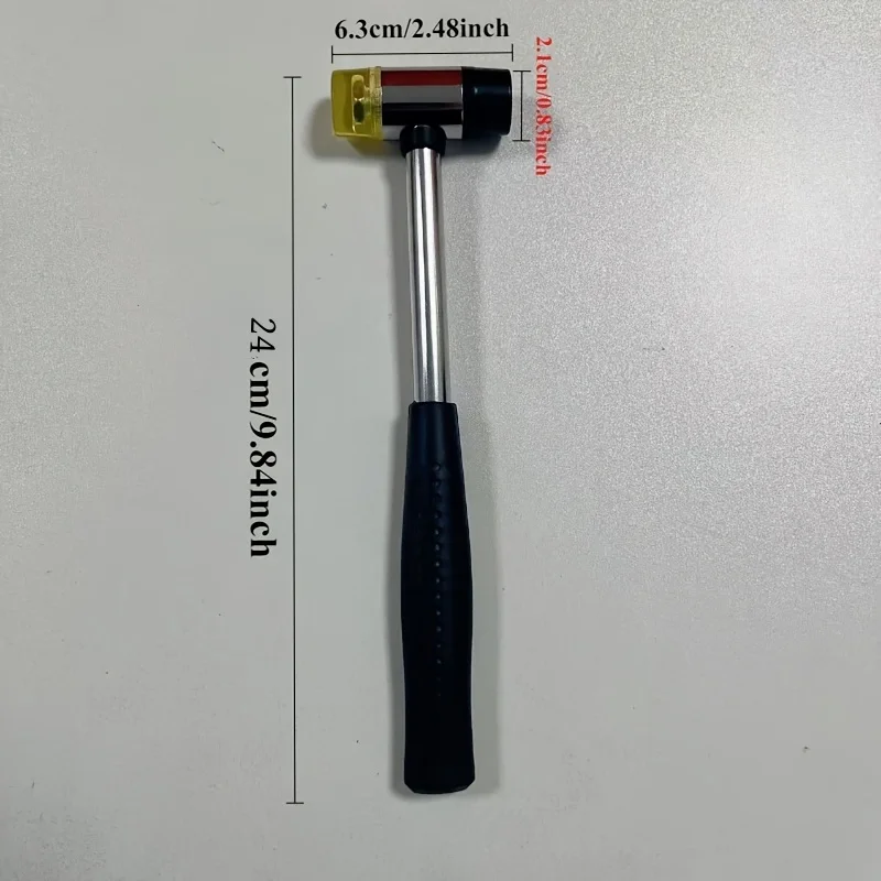 20mm Versatile Rubber Hammer - Soft-Touch Dual-Face for Leather Crafting, Comfort-Grip Handle, Ideal for DIY Handheld Projects & 3