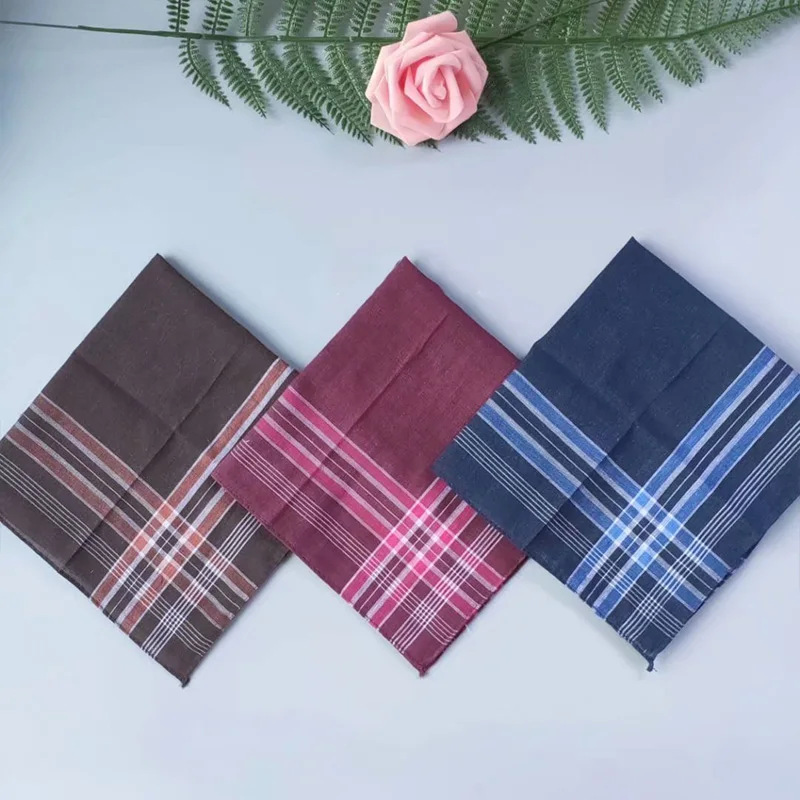 12 Packs Men&lsquo;s Fashion Plaid Polyester Cotton Handkerchiefs Decorative Suits Hanky Vintage Plaid Handkerchiefs pocket towels
