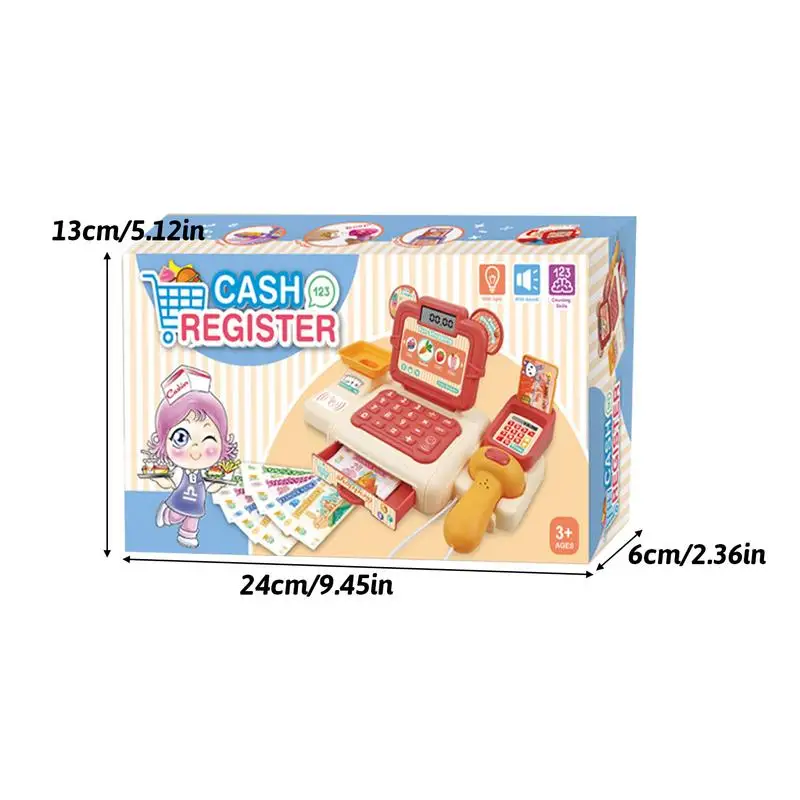 Toddler Cash Register Play Cash Register With Lights Sound Cartoon Toy Multi-functional Toy For Kids
