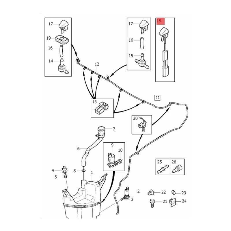 FrontWindshieldWindscreenWasherNozzleJetHeatedForVolvoXC60S60