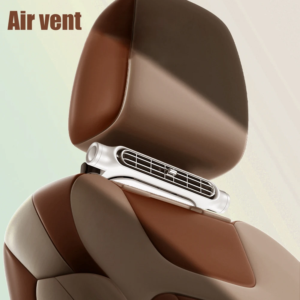 Car Headrest Cooling Air Fan 3 Speeds Adjustable Car Interior Rear Headrest Fan Cooler Air Cooling Fan Summer Car Accessories