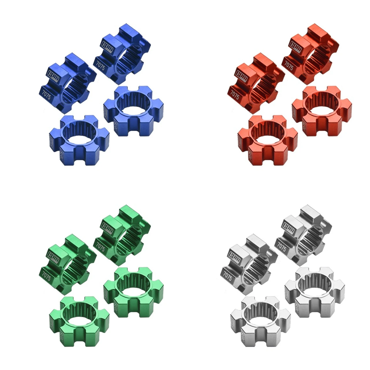 GPM Aluminum Wheel Hex For Traxxas X-Maxx 4X4 (13mm Thickness) - 2Pcs Blue, Fits 6S & 8S Models - View #7