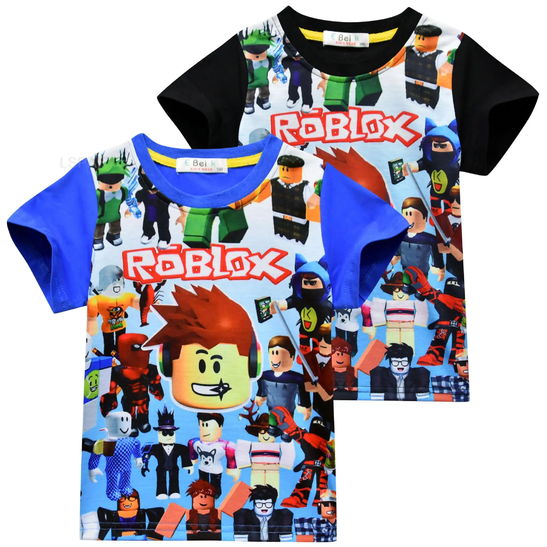 Roblox infantil camiseta casual com impressão 3D, mangas curtas, splicing  print, o-neck, tops esportivos, meninos, meninas, verão - AliExpress