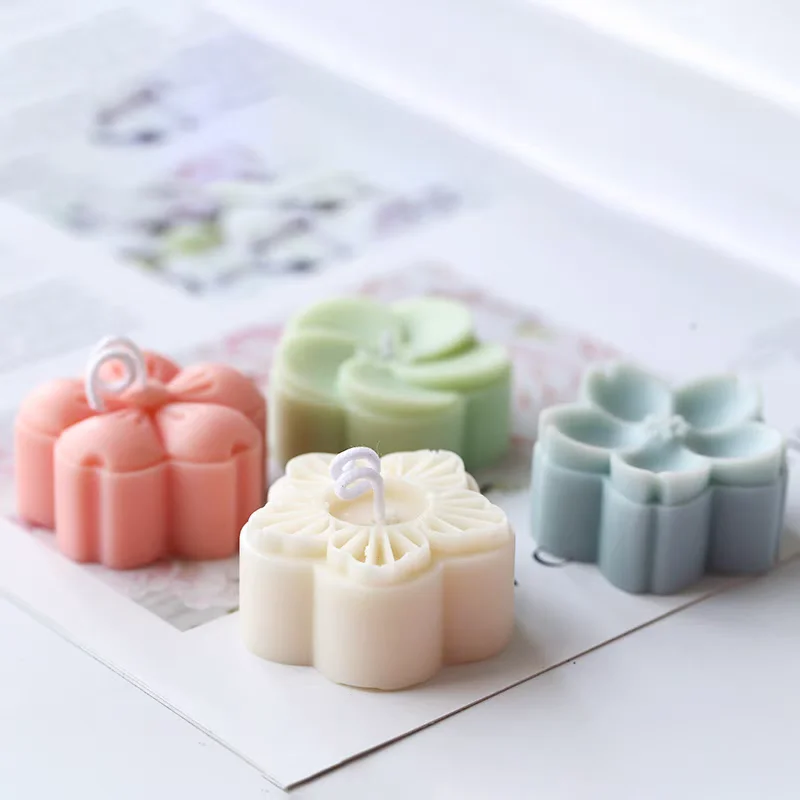 Cute Mini Flowers Silicone Soap Mold DIY Aromatherapy Candle Decoration Molds Handmade Soap Form Making Plaster Crafts Mould