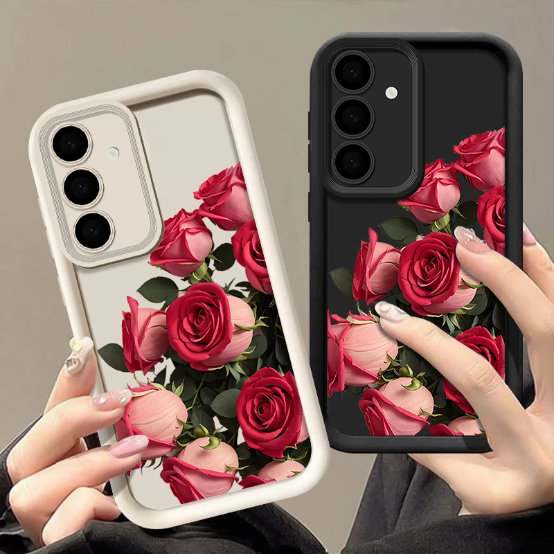 Elegant Red Rose Silicone Phone Case - Premium Protection & Style