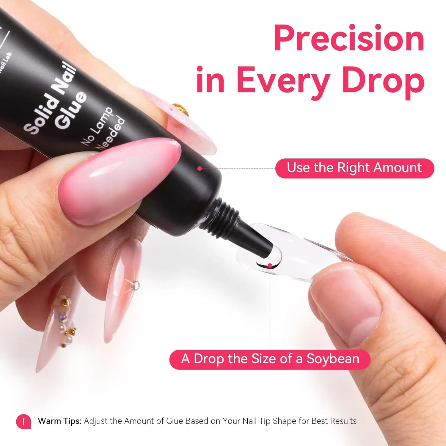 Makartt Solid Nail Glue for Press on Nails, Nail Glue Remover for UV Nail Glue, Non acetone Gentle Glue Off for False Nails Glue 4