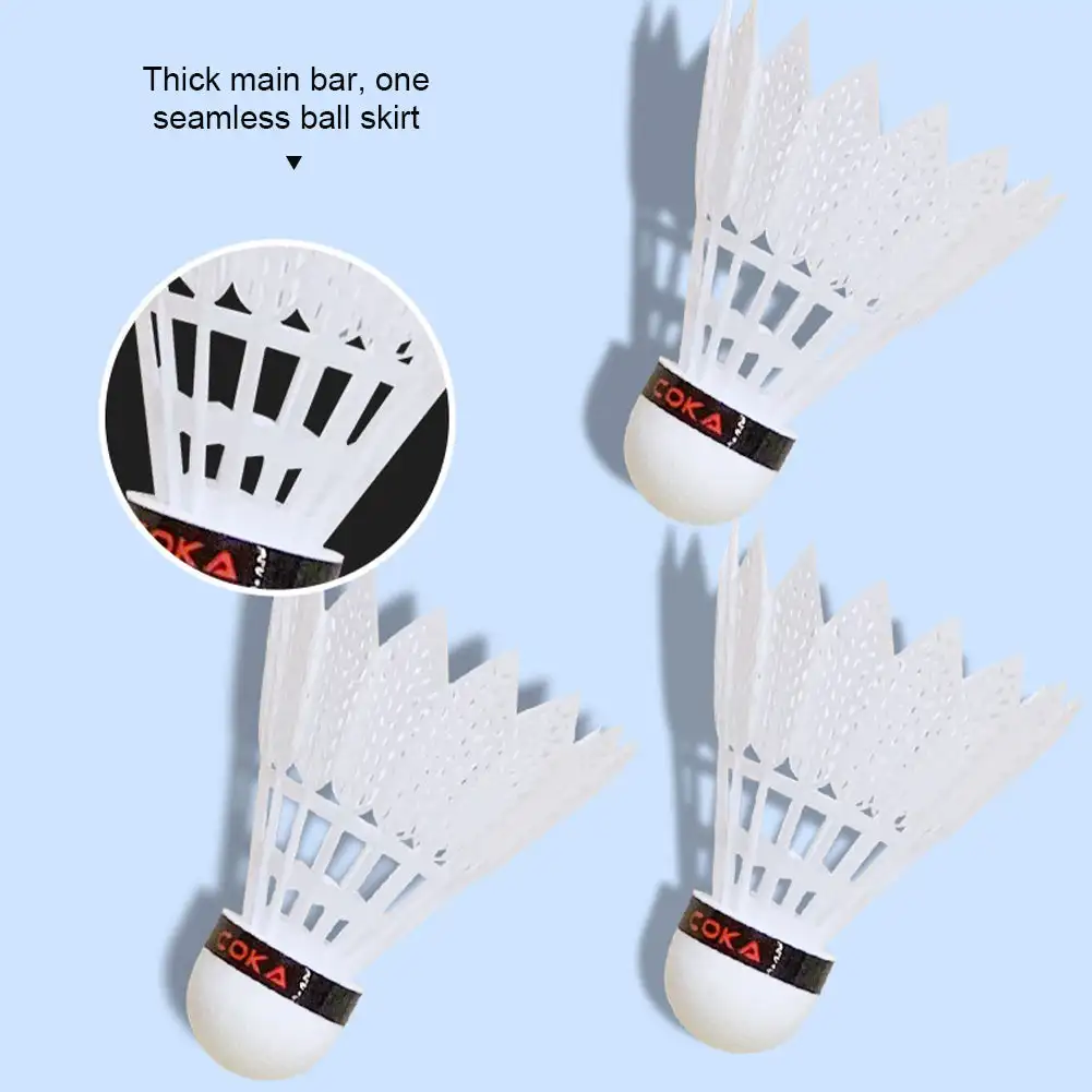 Windproof Badminton Foam Ball Head Nylon Shuttlecock Ball Portable Sport Badminton Storage Bucket 3/6/12Pcs