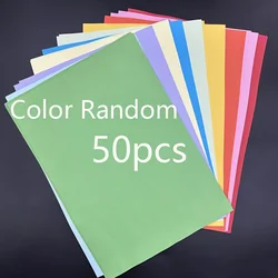 Vibrant A4 Multicolor Paper Pack - 10 Assorted Colors for Crafting and Printing (50/100 Sheets) (Random color 50PCS)