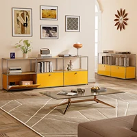 Modern Storage Cabinet Stainless Metal Organizer TV Stand Cabinet for Living Room and Home Office Furniture 6