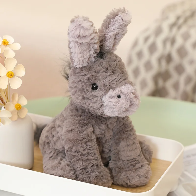 23/40/60CM Cute Burro Peluche Toys Lovely Grey Donkey Plush Dolls Stuffed Soft Animal for Baby Infant Birthday Room Decor Gifts