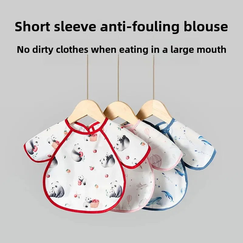 Waterproof Baby Bibs Angel Wings Danish Wheat Eating Bibs Non-washable Feeding Smock For Infants And Toddlers