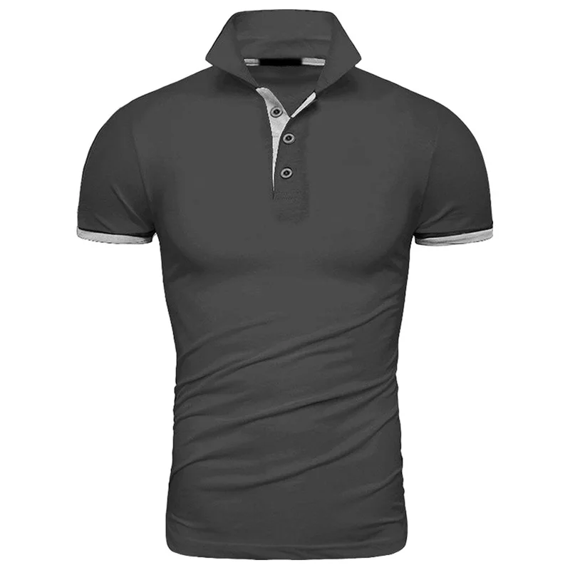 

Hot Sale of Summer Fashion Short-sleeved Polo Shirt for Business Activities Color Blocking Work Clothes for Men Free Shipping