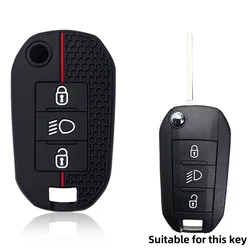 Premium Silicone Car Key Cover Case in Sleek Design (Black Red Line)