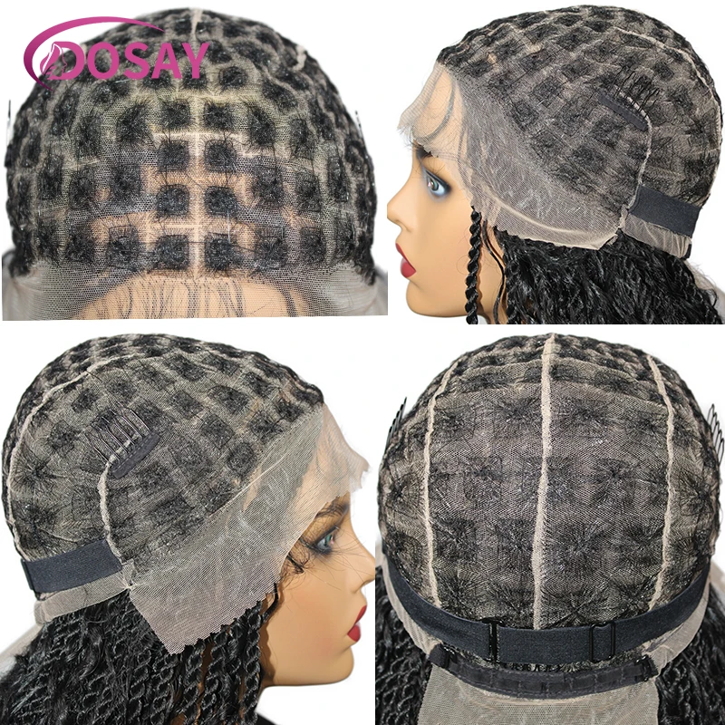 Synthetic Full Lace Frontal Wigs 24 Inch Soft Senegalese Twist Braided Wigs for Black Women Knotless Box Braiding Hair