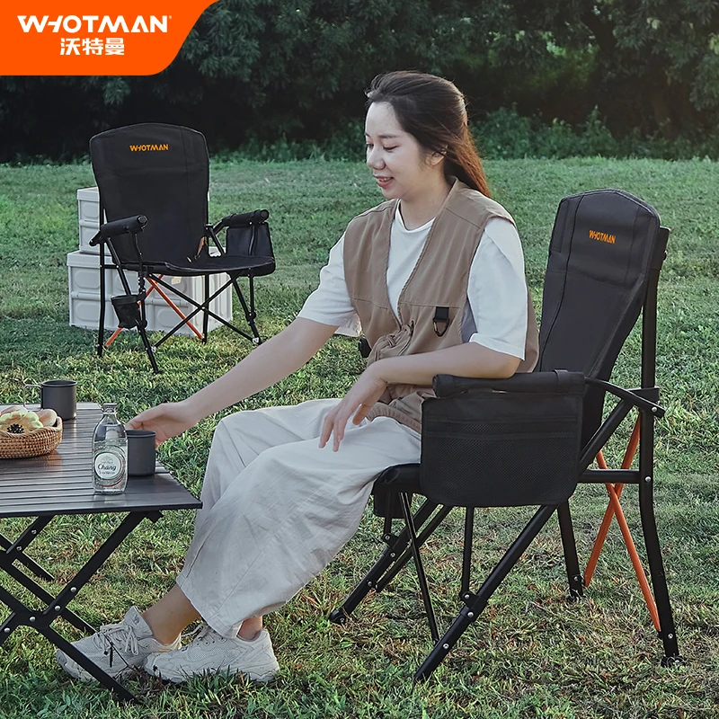 Outdoor Camping Moon Chair Portable Folding WHOTMAN Camping Fishing Chair  Leisure Beach Chair Thick Steel Pipe Bearing 150KG - AliExpress