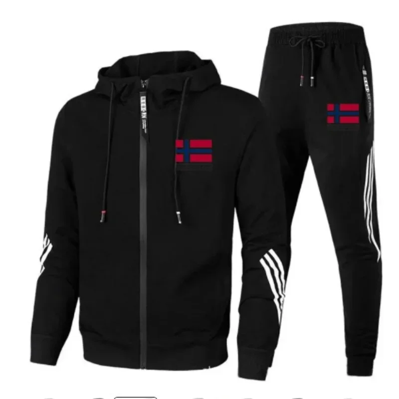 Fashion Men's High Quality Sportswear Hoodie + Pants Suit male Casual Sweatshirt Set