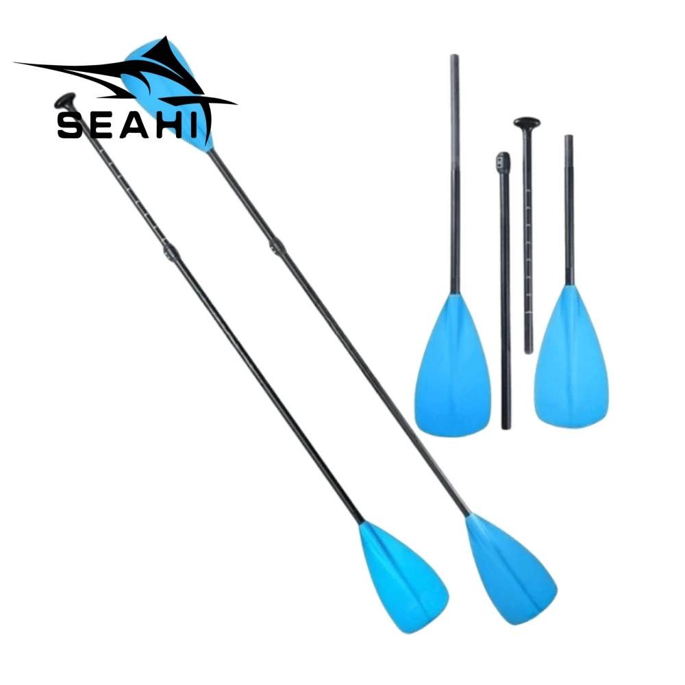 New 4 Section Kayak Paddle Enhanced PP Double Paddle OPP Glass Fiber Rod  Kayak  Surfboard Accessories Rowing Tools Boat Oars