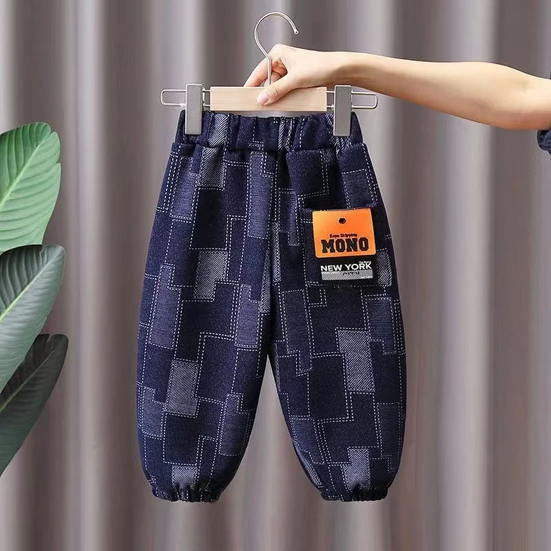 

Boys Winter Plush Pants 2024 New Spring And Autumn Plush Pants For Middle And Small Children Thickened Winter Warm Pants Trend