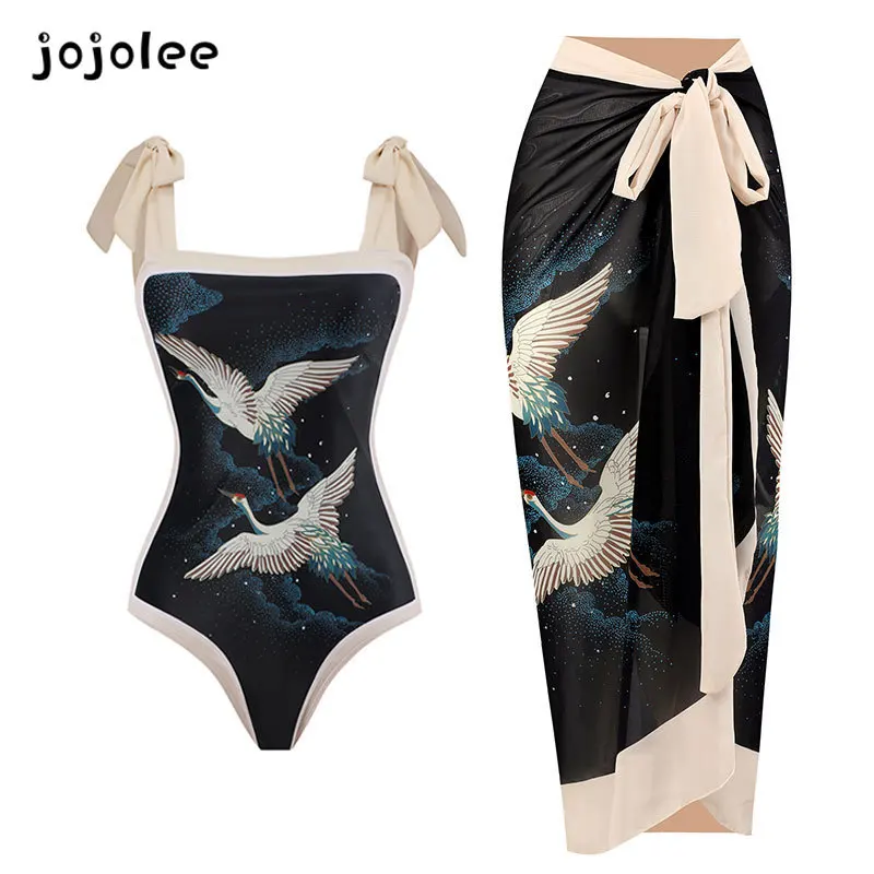 

2024 New Vintage Swimsuit Conservative One Piece Hot Spring Swimsuit Set for Women's Wholesale Chiffon Coverup swimsuit bikinis