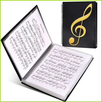Cartella Flessibile per Spartiti di Pianoforte da 40 Pagine, Formato A4, con Clip per Libri di Musica, Raccoglitore per Fogli di Carta per Pianoforte, per la Pratica