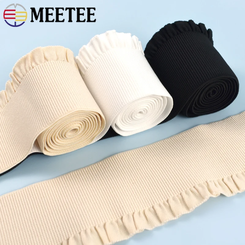Soft Lace Trim Elastic Band - Stretch Webbing Tape for Dress Waist Decoration and Sewing Accessories