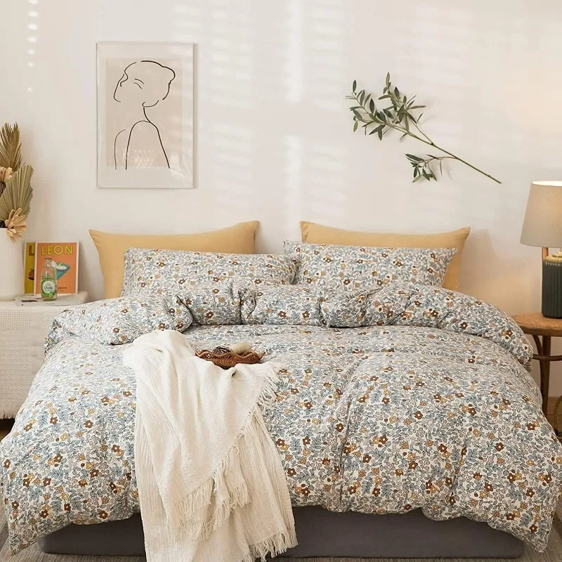 Floral Duvet Cover Cotton Reversible Garden Floral Bedding Sets Full Aesthetic 1 Botanical Duvet Cover