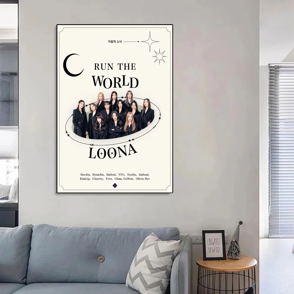 Kpop Loona Não Poster Emoldurado, Kraft Club Bar Papel, Vintage Wall Art Painting, Estudo quarto Adesivos, 2022 mais recente