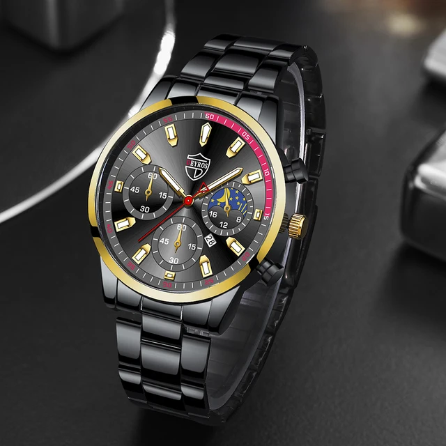 2022 Luxury Fashion Mens Silver Watches Men Business Stainless Steel Quartz Wrist Watch Man Sports Casual Leather Watch 4