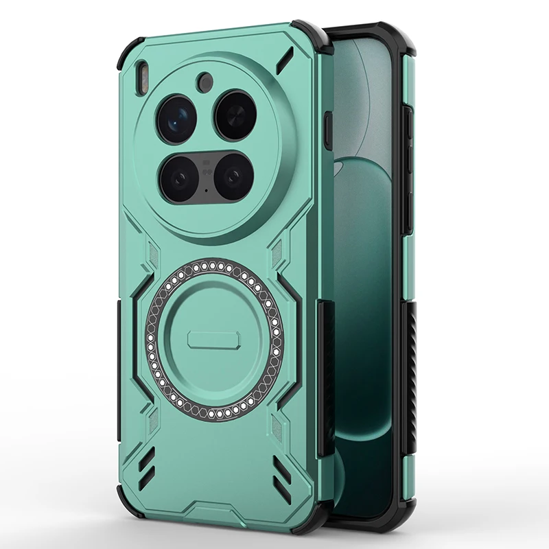 Breathable Heat Dissipation Magnetic Shockproof Phone Case with TPU Frame and Hard Plastic Cover