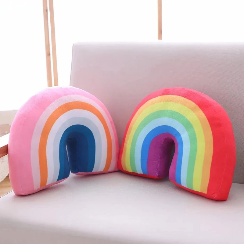 Cartoon Rainbow U Shaped Pillow Head Support Colorful Neck Pillow Car Airplane Traveling Pillow Nap Pillow-4 Kinds 5