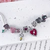 New 925 Silver Sparkling Magic Cube Love Charm Red Heart Beads DIY for Women Original Bracelet Fine Jewelry Gift Accessories 2
