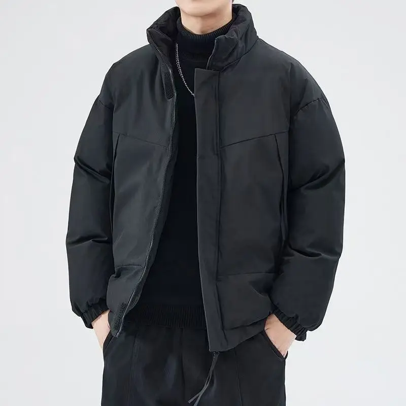 2025 Cotton-padded Overcoats Men's Loose Casual Warm Coats Male Winter Fashion Stand Collar Puffer Jacket Thick Parkas F268