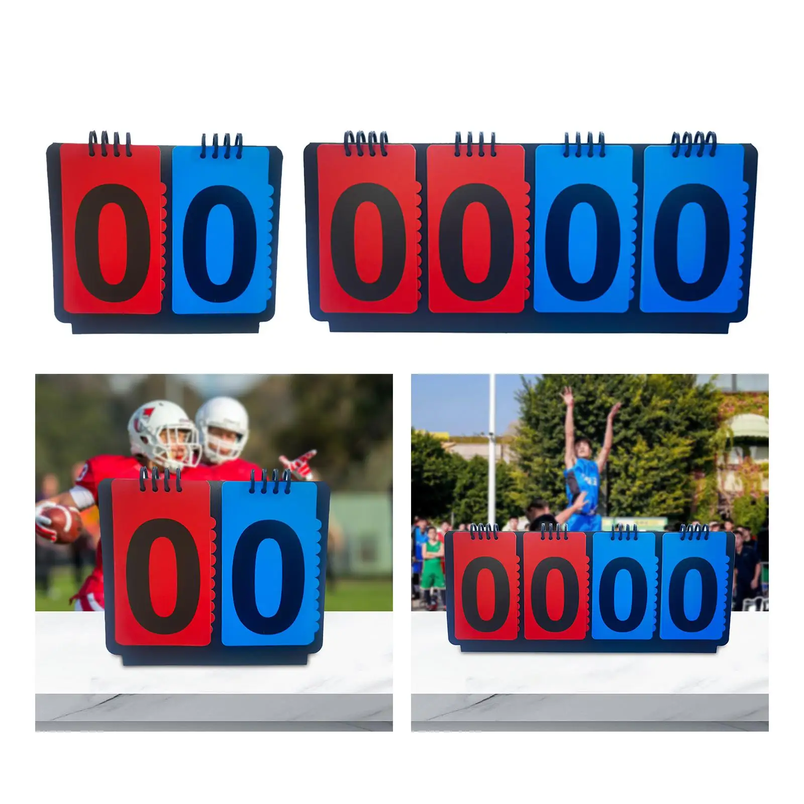 Sports Scoreboard Manual Score Flip Cards Portable Scorekeeper Score Counter for