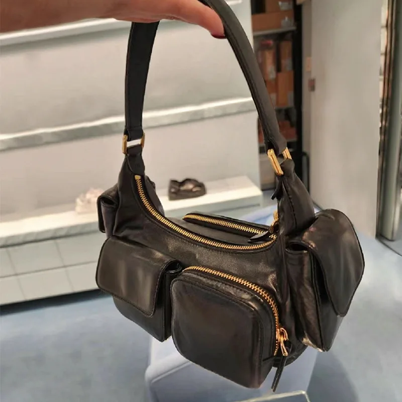 24 New Multifunctional Pocket locomotive super hot miu style girl cowhide underarms bag