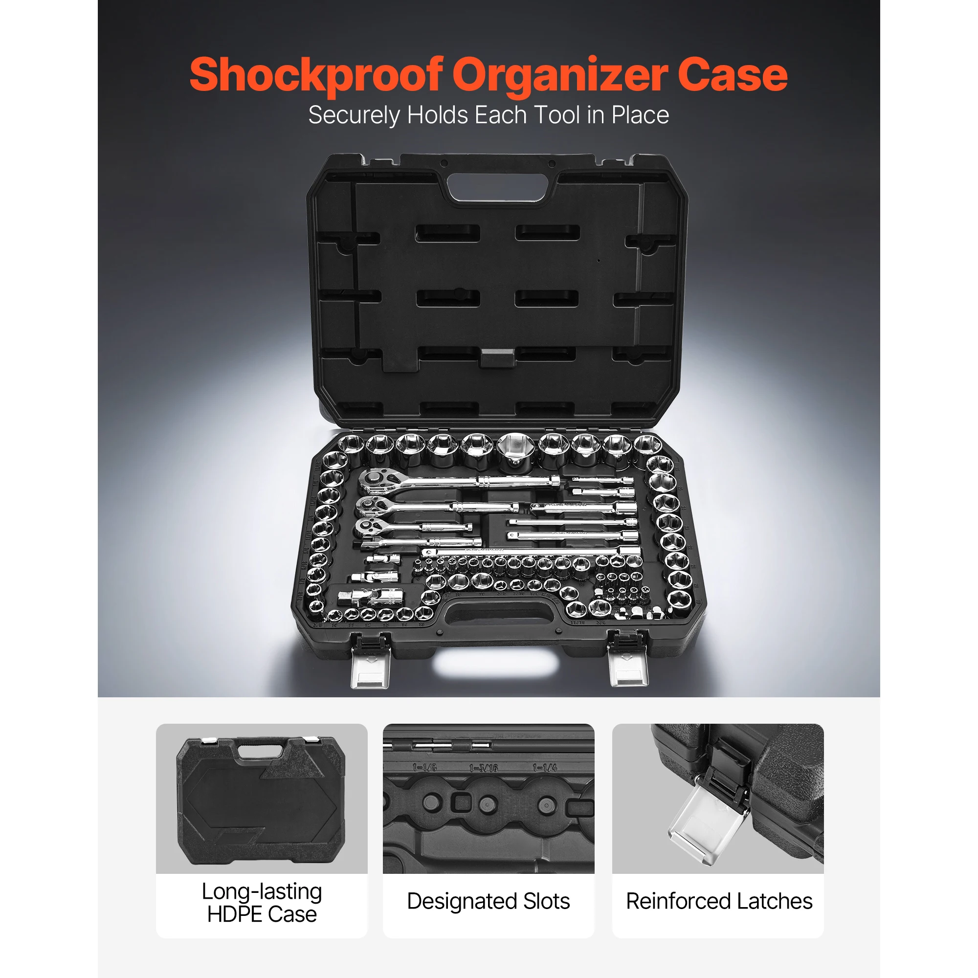 Mechanic Tool Kit with Ratchet and Sockets