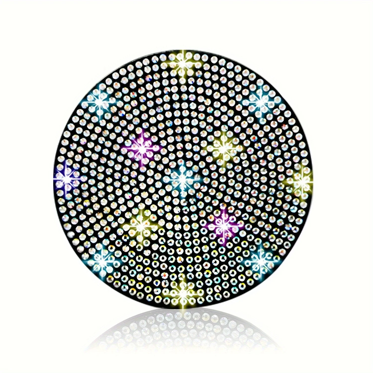 Silicone Shiny Non-Slip Luxury Car Coaster, All-Crystal Design, Easy-Clean, Universal Fit