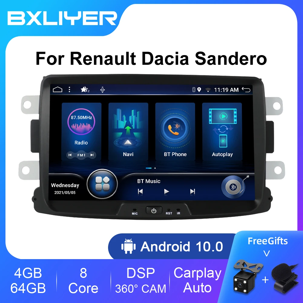 

Автомобильный мультимедийный плеер BXLIYER Carplay DSP 6 + 128 Гб на базе Android 12 для Renault Dacia LOGAN Sandero Duster Лодзи Лада Xray Captur Dokker
