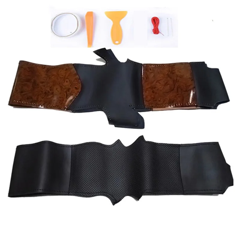 Funda De Volante De Cuero Cosida A Mano Para Jeep Wrangler JK 2007-2011 - Color Negro, Incluye Kit De Costura