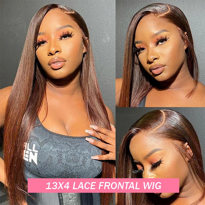 Lace Front Wig, Human Hair Wig-13X4 Straight Lace Front Human Hair Wig 180Density 4X4 Frontal Brazilian Remy