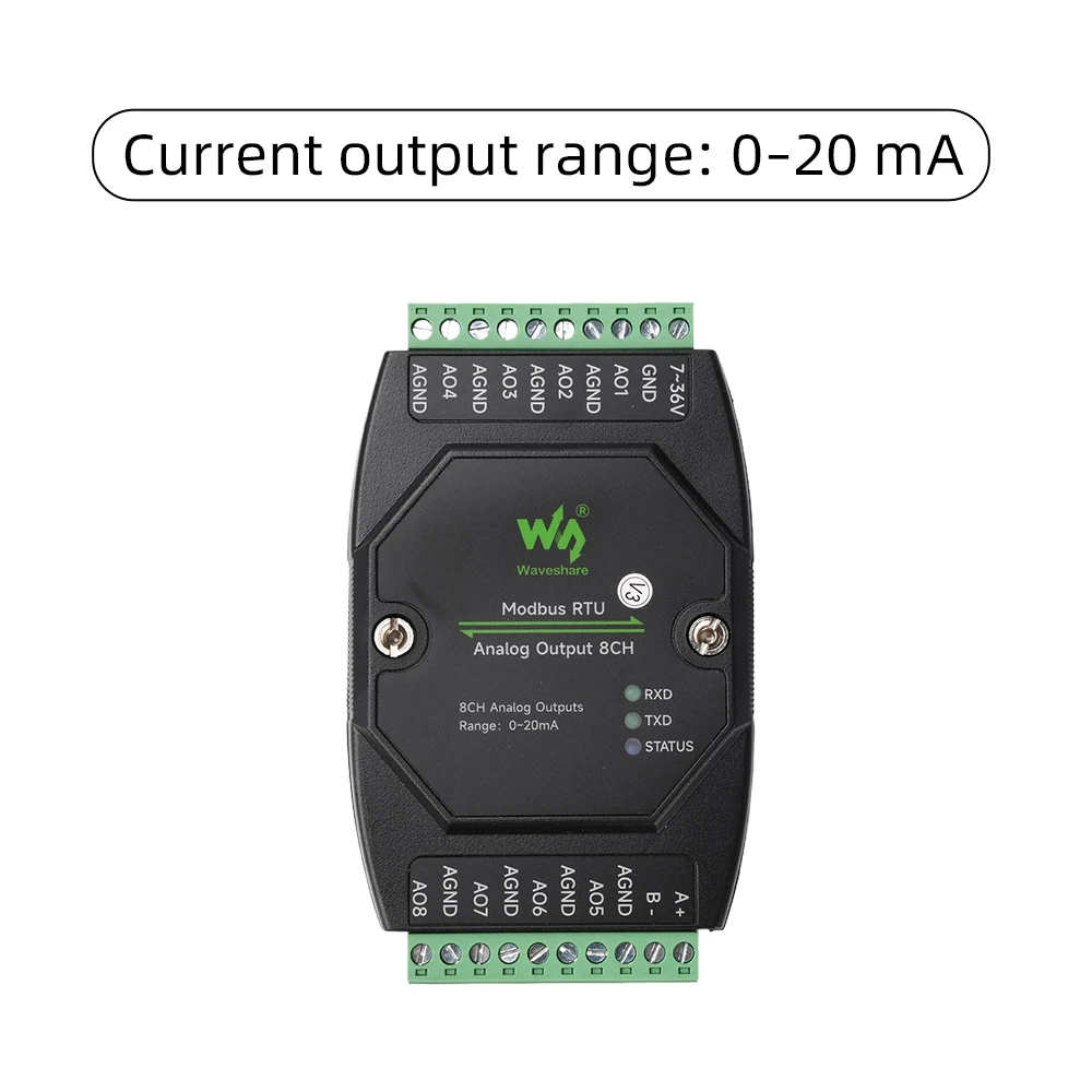 Waveshare 8-Kanal Analogausgangsmodul Industriequalität 12-Bit DA-Konvertierung Modbus RTU Protokoll für SPS-Systeme – Detail 26